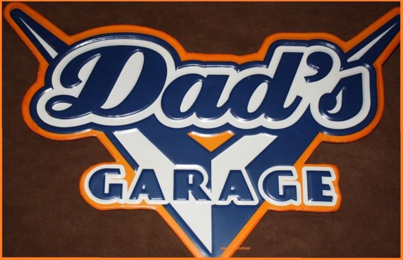 *embossed metal sign* dad's garage *ships worldwide*