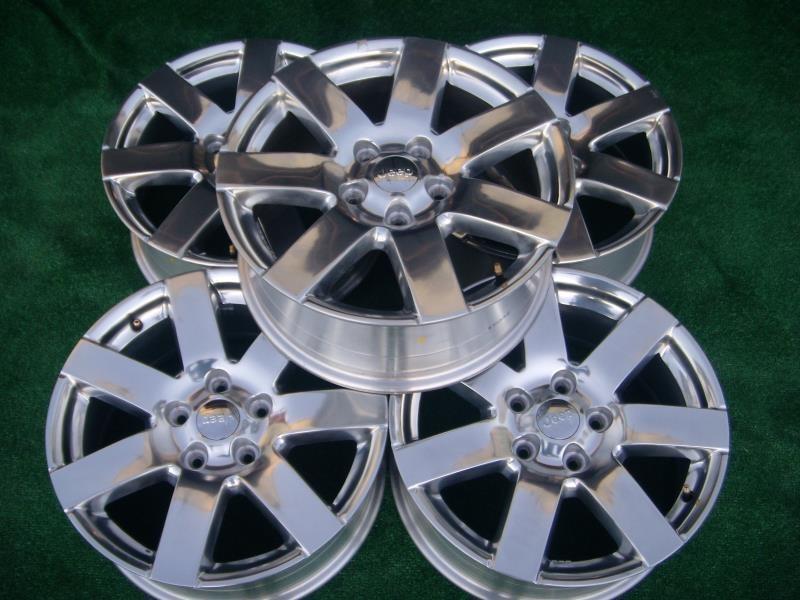 07-14 jeep wrangler jk factory oem set 5 wheels 18" polished 7 spoke 70th anniv