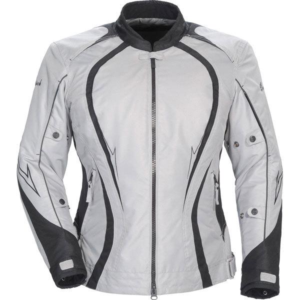 Silver/black xl cortech lrx series 3.0 women's textile jacket