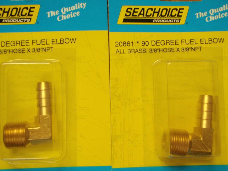 Fuel fitting 90 degree elbow 3/8" pipe 3/8" hose brass 20861 pair fuel parts 