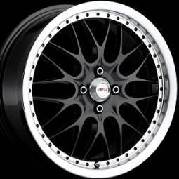 18" x 7.5" msr 103 gray civic mustang tc acura grand prix black wheels rims