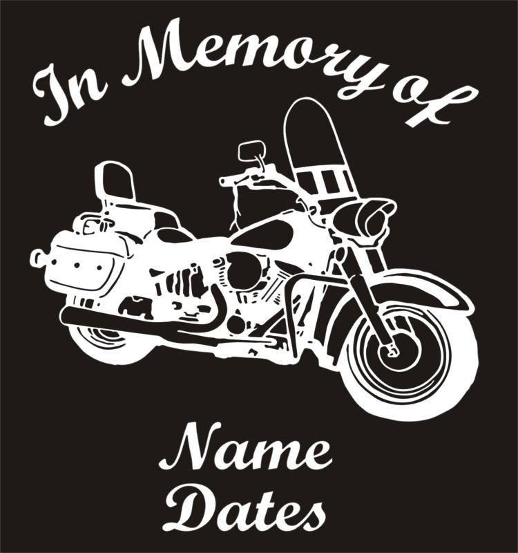 In memory of fatboy biker harley motorcycle vinyl decal window sticker qty 4