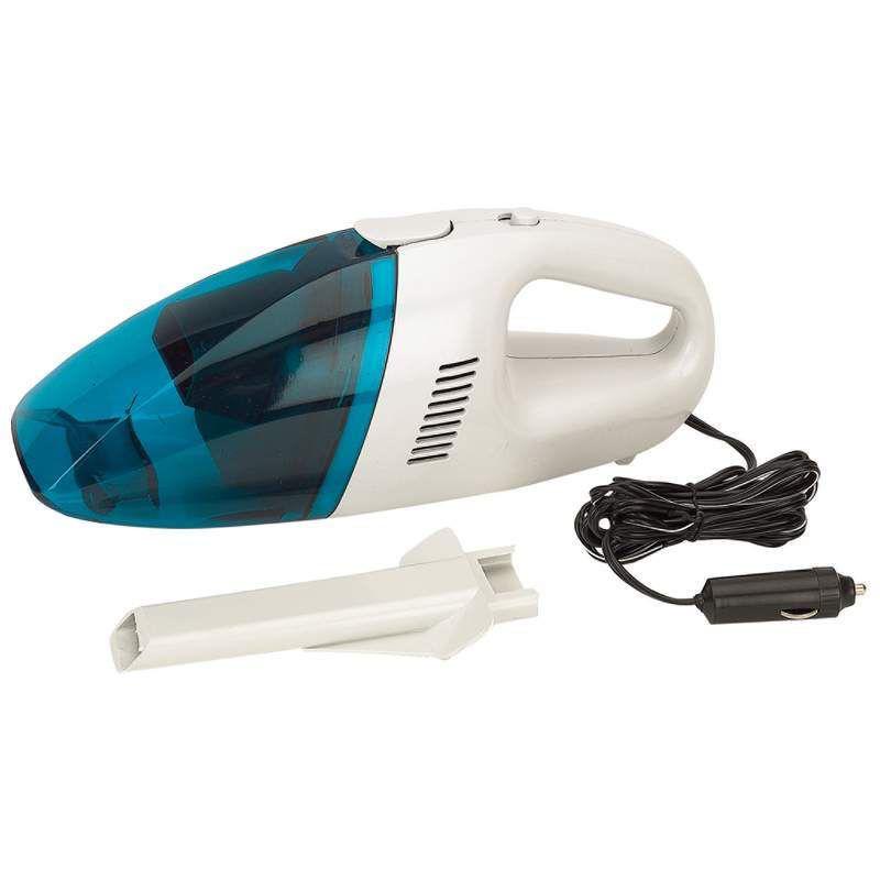 Handheld 12-volt automotive vehicle wet/dry canister vacuum with air filter