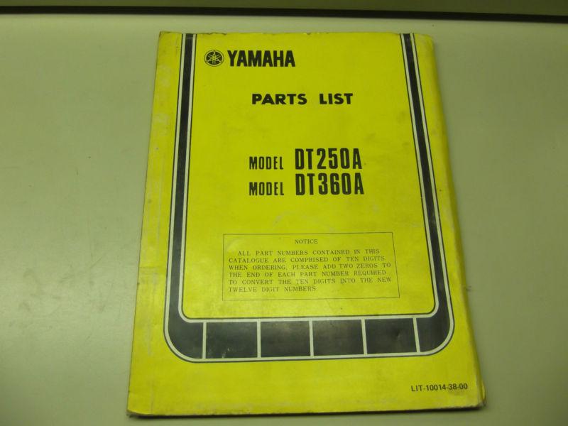Yamaha dt250a - dt360a parts list yamaha motor co.,ltd