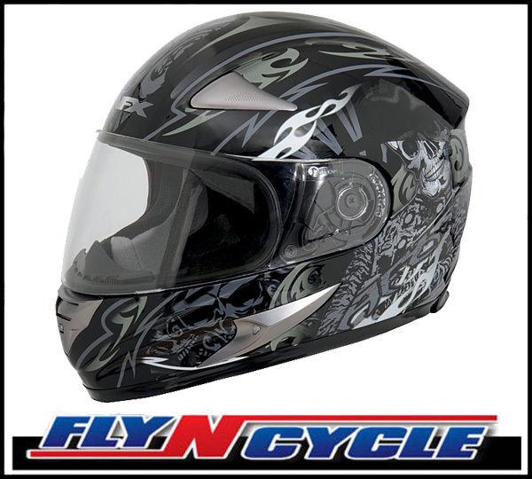 Afx fx-90 silver shade small full face motorcycle helmet dot ece