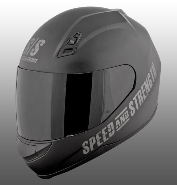 Ss700broke speed and strength go for broke matte black street helmet
