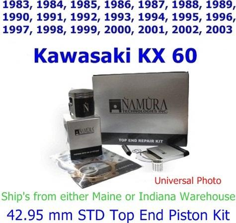 1983-2003 kawasaki kx 60 namura 42.95 mm std top end piston kit 