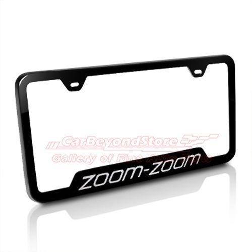 Mazda zoom-zoom black stainless steel license plate frame, lifetime warranty