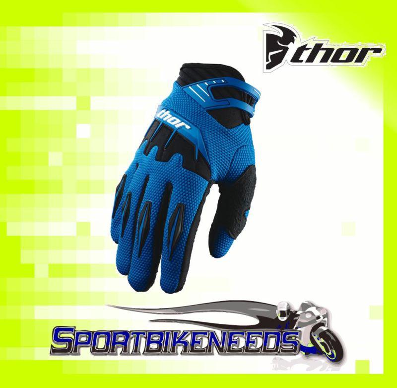Thor 2012 youth spectrum gloves blue size large l lg