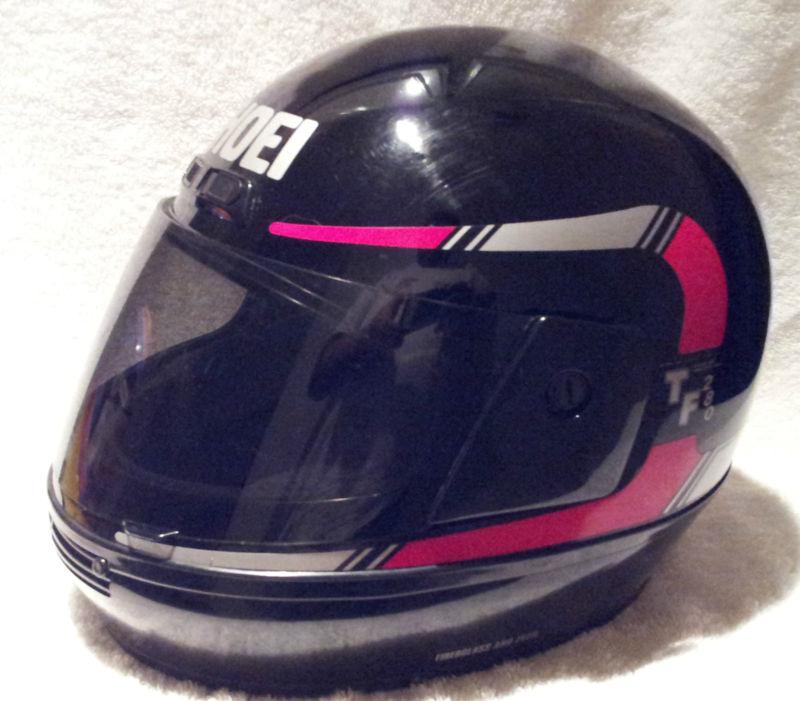 Vintage black sliver red shoei full face helmet large motorcycle 