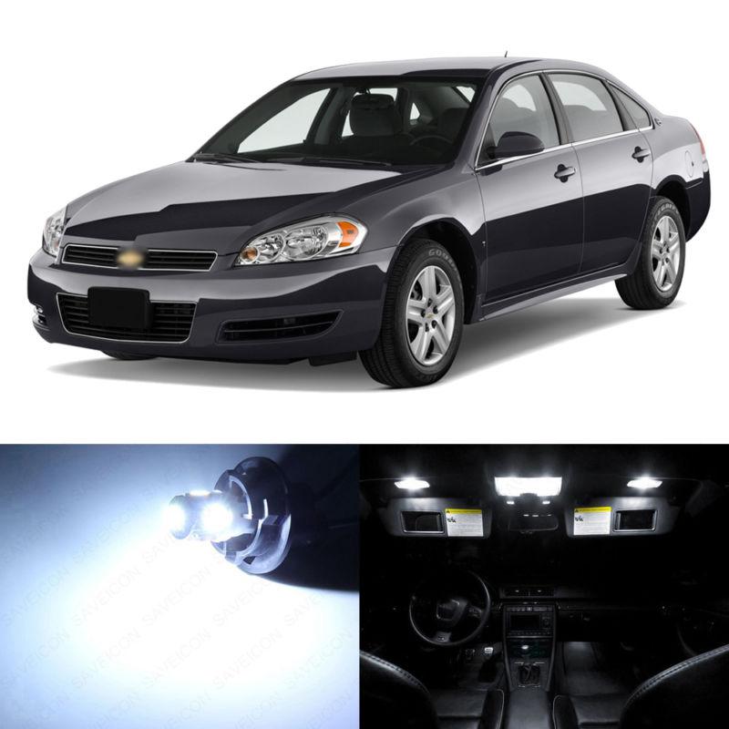 11 x xenon white led interior light package for 2006-2012 chevrolet chevy impala
