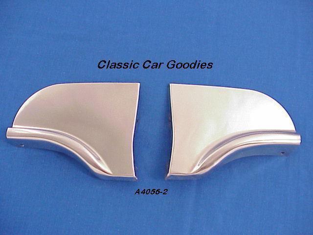 1957-1958 ford fender skirt scuff pads (2) polished ss
