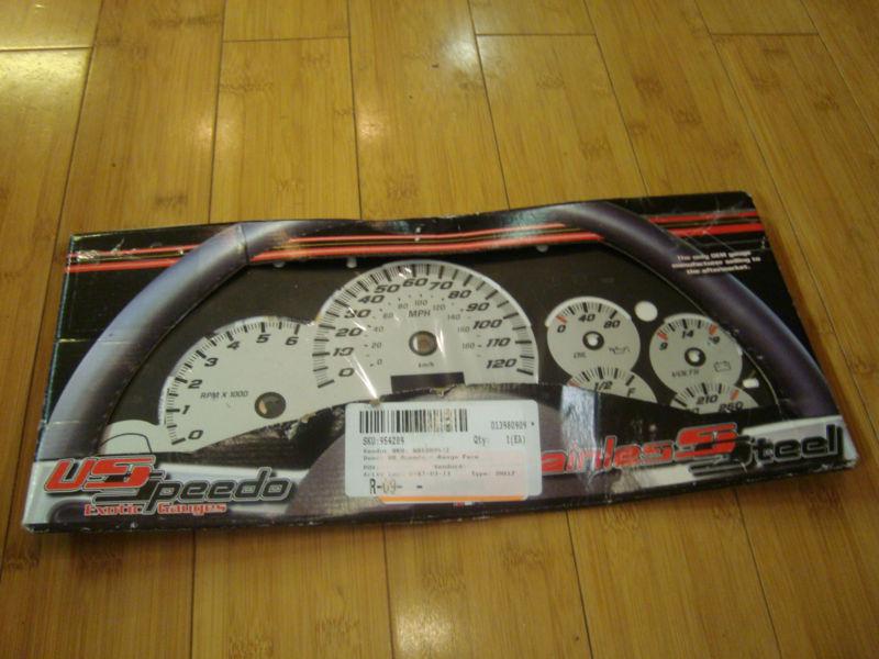 Ss1200532 03-05 chevy avalanche custom gauge face kit silver 120 mph gas