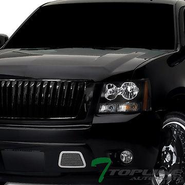 Black vertical sport front bumper hood grill grille 07-12 chevy tahoe/suburban