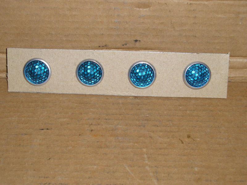 Vintage blue jeweled reflectors license plate topper hot rat rod