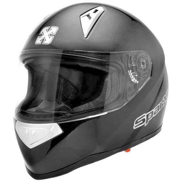 Sparx tracker solid motorcycle helmet black