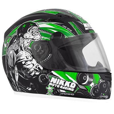 Nikko motoracing helmet n922 raw nerve matte black green (xl)