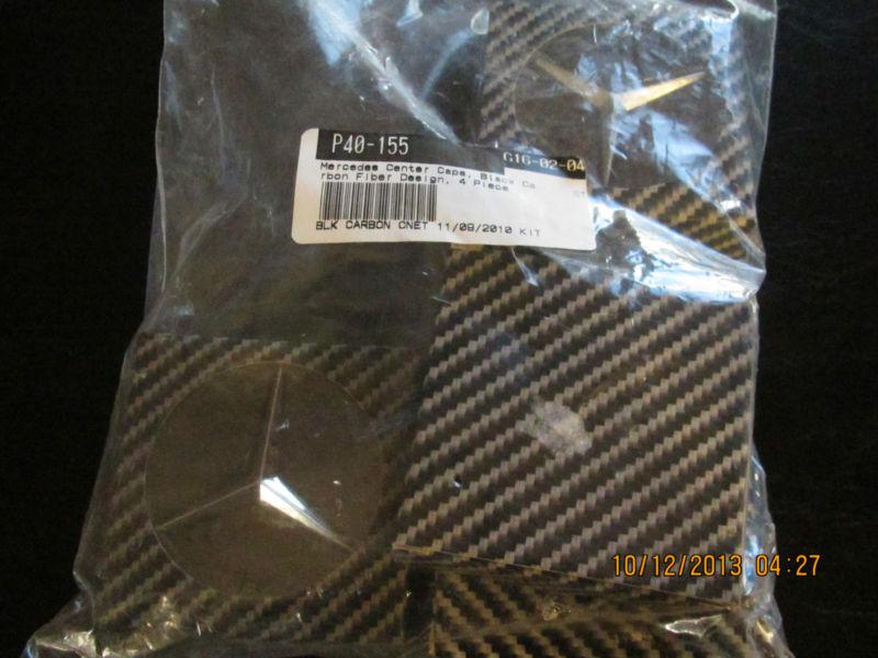 Mercedes wheel center caps, black carbon fiber 4 piece original oem