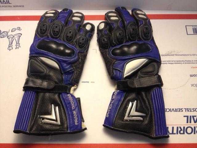 Frank thomas mens blue leather motorcycle riding gloves size xxl 