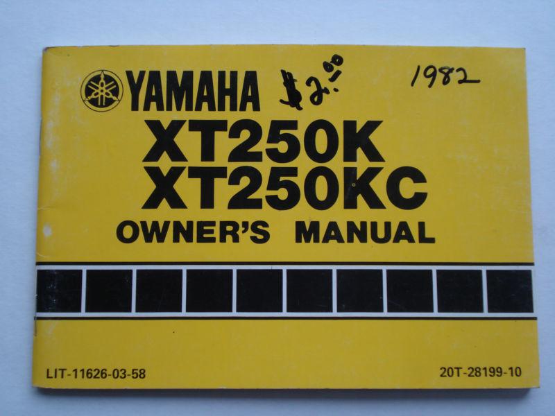 1982 yamaha  xt250k/kc  owner`s manual, new 