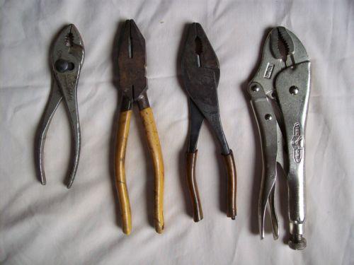 Lot of 4 vintage tools pliers, vise grip, channellock, usa