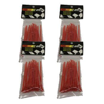 100 - mr gasket 4" nylon plastic zip tie wraps tie-wraps straps reusable - red