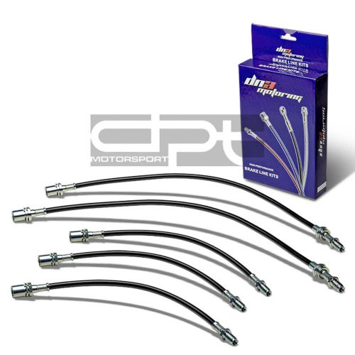 For integra replacement front/rear stainless hose black pvc coat drum brake line