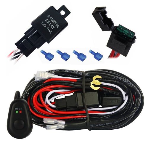 Mictuning led light bar wiring harness off road power relay 30 amp fuse on-off