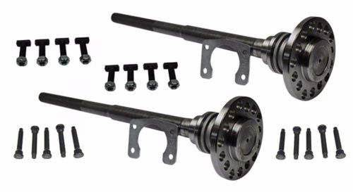 Pair of 9&#034; ford 31 spline cut to lenght axles with bearings &amp; hardware