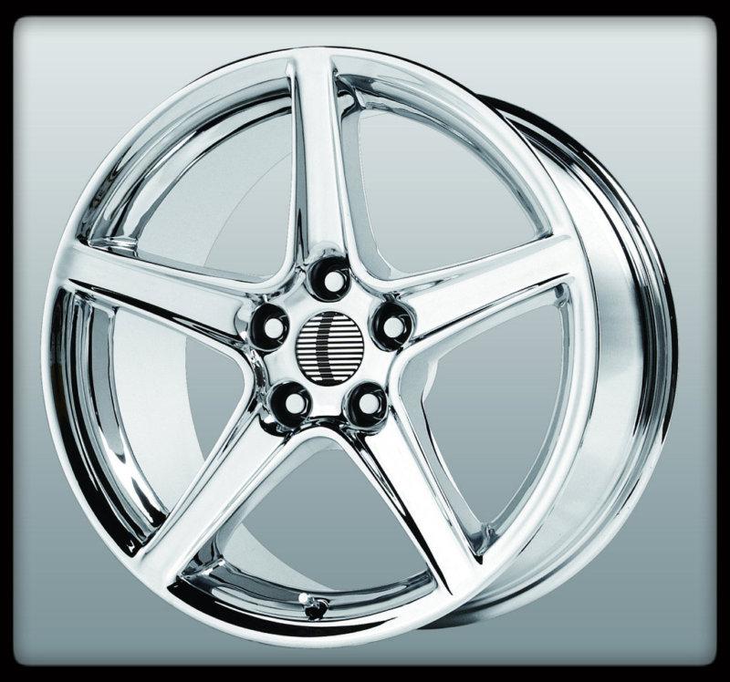 18" x 9" wheel replicas v1142 s type chrome saleen shelby mustang gt wheels rims
