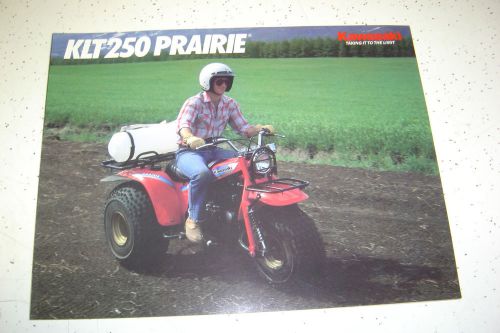 1985kawasaki klt250 - c3,prairie sales brochure,genuine nos, 4 pages.