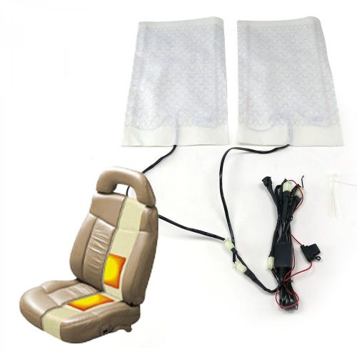 Carbon fiber heated seat kit with switch and plug-and-play harnesspower seat hea