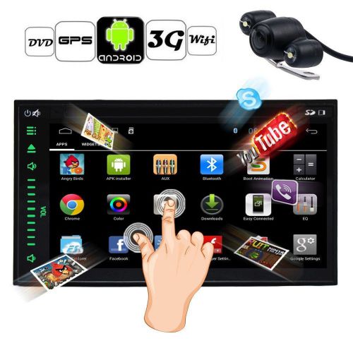 Android 4.4 os quad core car dvd player gps navigation wifi mirror link + camera