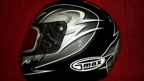 Gmax gm38s dot snowmobile helmet black silver graphic xl snow full face