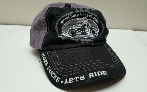 Hot leathers work sucks hat - black-gray-silver one size