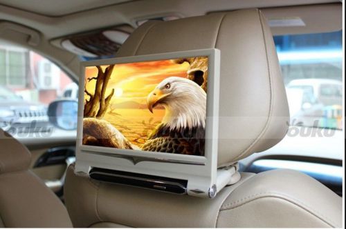 9&#034; hd digital lcd touchscreen car headrest monitor usb/sd ir/fm black/beige/gray