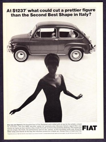 1966 fiat 600d 600 d 2-door sedan photo &#034;second best shape in italy&#034; print ad