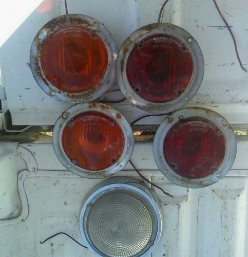 Vintage signal stat brake turn signal lights &amp; dome light, truck tractor rat rod