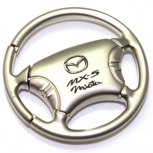 Mazda miata mx-5 logo metal steering wheel shape car key chain ring fob