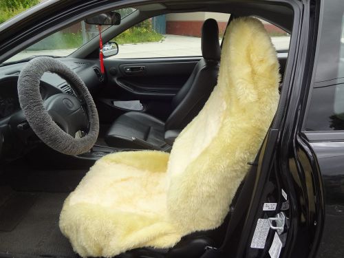 Real wool 16mm car seat covers sheepskin &amp; synthetic fibers in beige