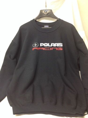 Polaris racing crew sweatshirt black mens 286000506