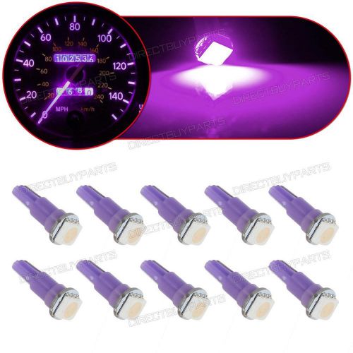 10 x t5 purple 58 70 74 dashboard panel gauge 5050 smd led wedge lamp bulb light