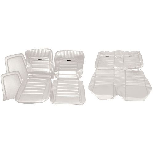 067611white mustang upholstery full set with front bucket seats white pony inter