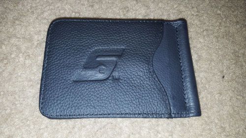 Snap-on tools mens genuine leather bi-fold slim wallet money clip