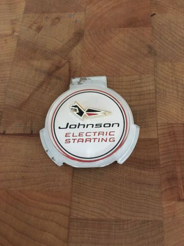 Johnson electric starting dash plate panel emblem great condition