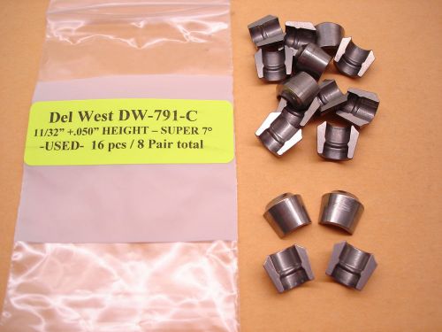16 nascar del west titanium 11/32&#034; super 7° retainer valve locks keepers dw791-c