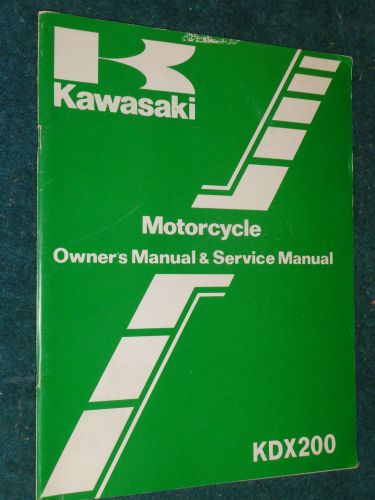 1984 / 1985 kawasaki kdx200 owners / service manual original book