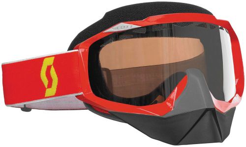 Scott hustle red snocross goggle w/acs dual pane rose lens snowmobile snow ski