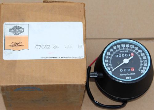 67082-84 nos original harley international police speedometer km/h fxrp (u-1407)