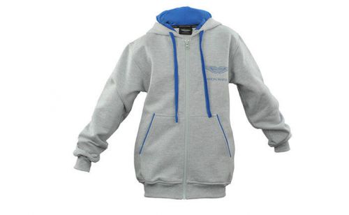 Aston martin childs gray with blue full zip hoodie sweatshirt oem # 704716